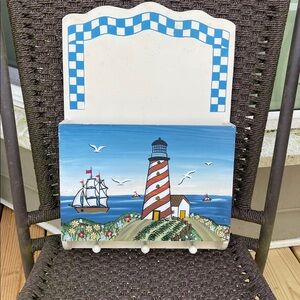 Nautical Lighthouse Wall Organizer with pegs